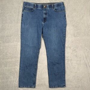 Lee Extreme Motion MVP Regular Straight Jeans Mens 42x32 Stretch Denim Blue Flex